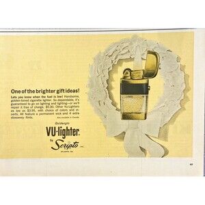 Scripto VU-Lighter "One of the brighter gift ideas!" Vintage Print Ad 1963